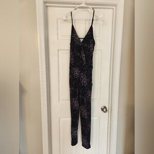 Veronica M Navy and Red Speckled Jumpsuit, Sleeveless - Size L